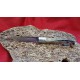 Coltello tipo pattadese con manicatura animata in corno muflone