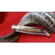 Coltello tipo pattadese con manicatura animata in corno muflone