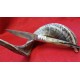 Coltello tipo pattadese con manicatura animata in corno muflone