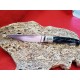 Coltello tipo pattadese con manicatura animata in corno muflone