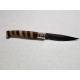 Coltello tipo pattadese con manicatura animata in corno a mosaico