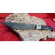 Coltello tipo dorgalese con manicatura animata in corno buffalo nero
