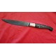 Coltello tipo dorgalese con manicatura animata in corno buffalo nero