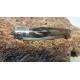 Coltello tipo pattadese con manicatura animata in corno buffalo fiammato