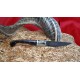 Coltello tipo pattadese con manicatura animata in corno muflone