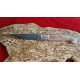 Coltello tipo pattadese con manicatura animata in corno montone