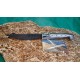 Coltello tipo pattadese con manicatura animata in corno buffalo fiammato