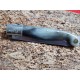 Coltello con manicatura animata in buffalo fiammato