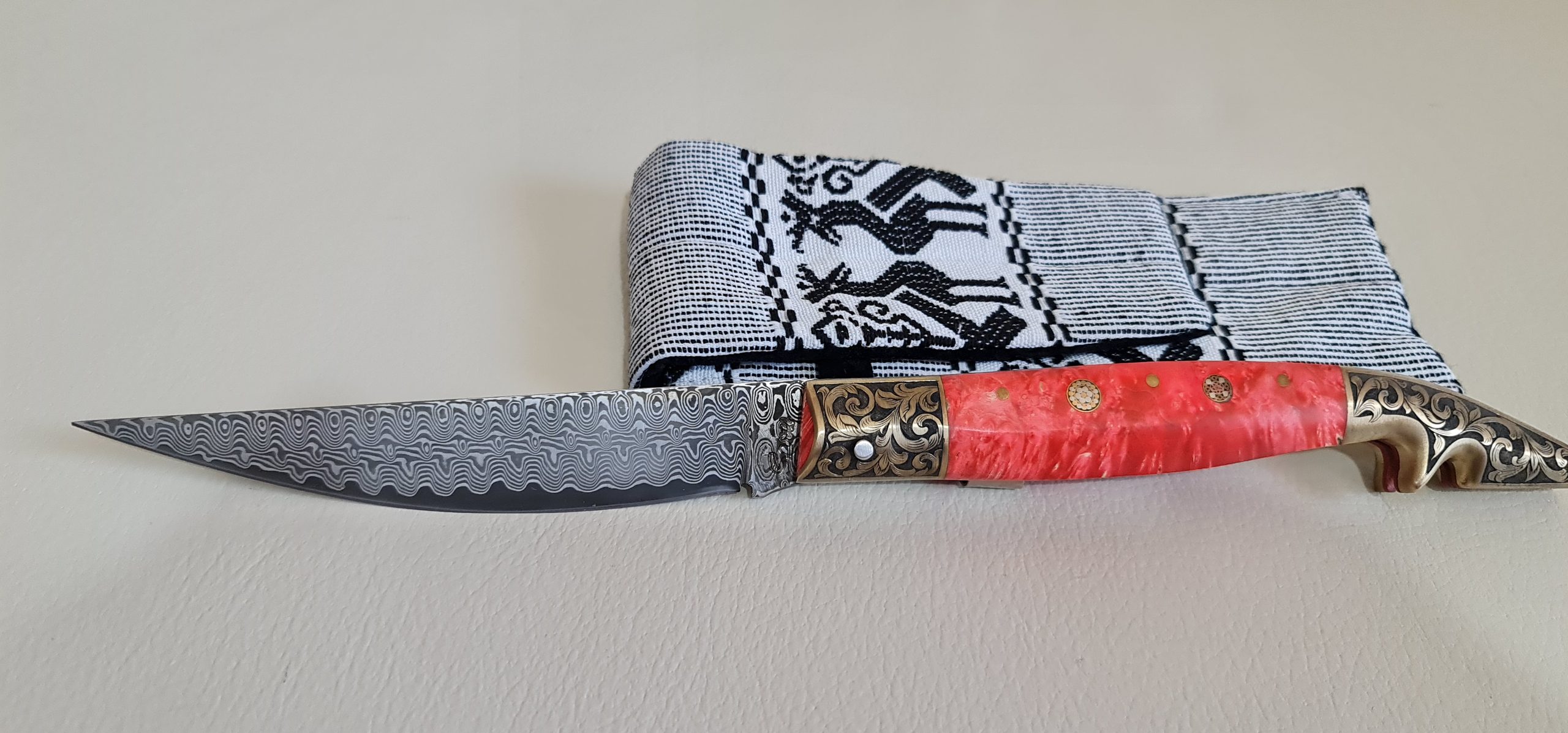 Arrasoja stile Dorgalese – Radica di betulla coreliana stabilizzata – Coltello Sardo