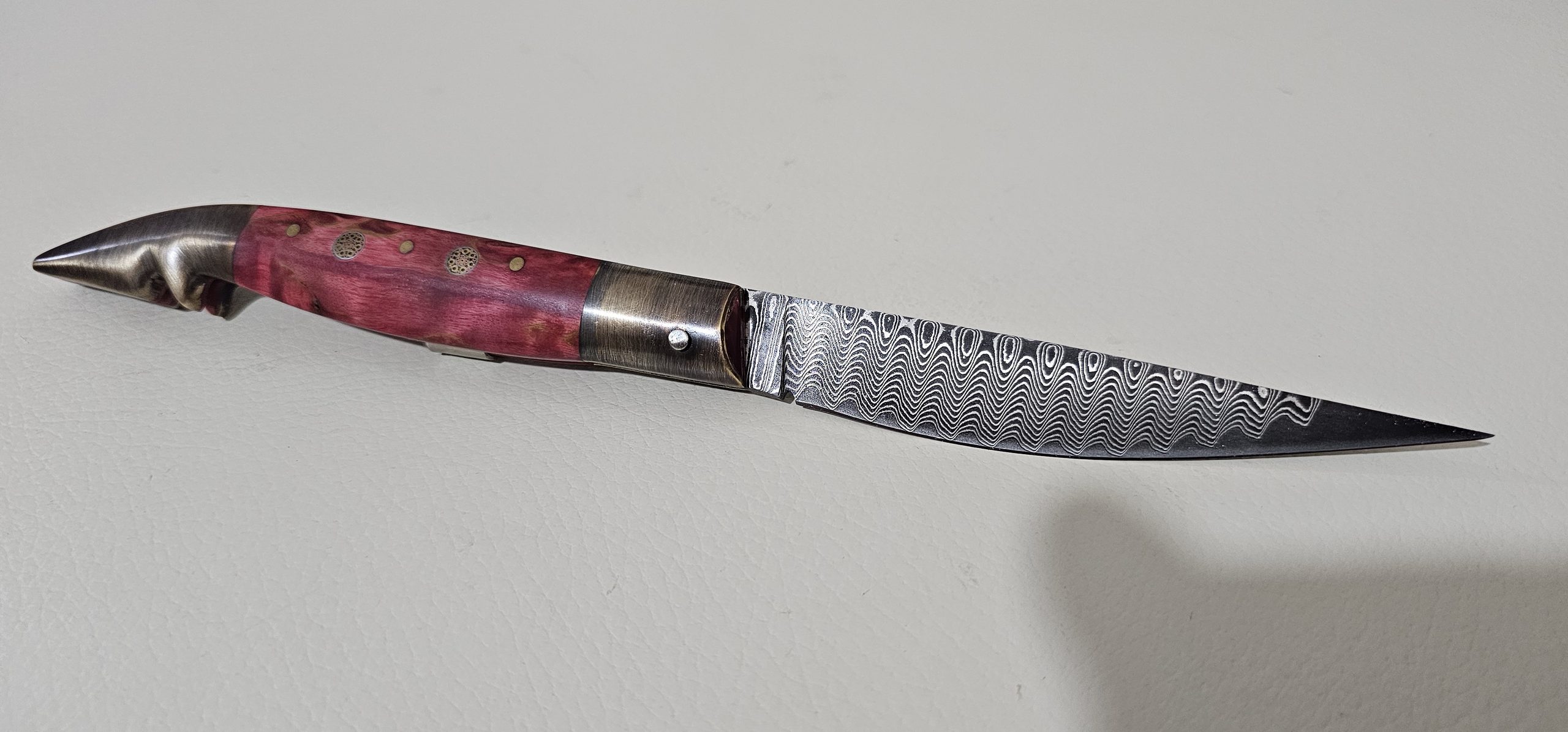Arrasoja stile Logudorese frizione semplice –Radica Betulla Coreliana stabilizzata – Coltello Sardo